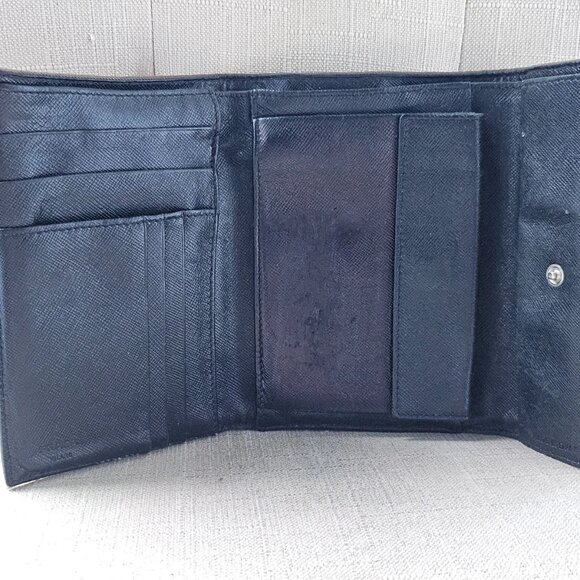 Prada Cardholder Wallet Trifold Leather/satin Billfold Purse Made in Italy - Picture 3 of 12
